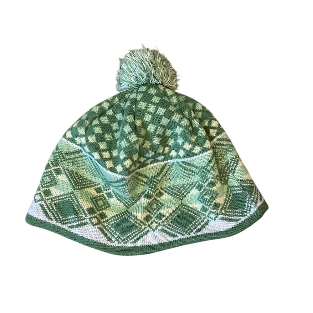 LL Bean Fleece Lined Winter Hat Girls Size Large Green